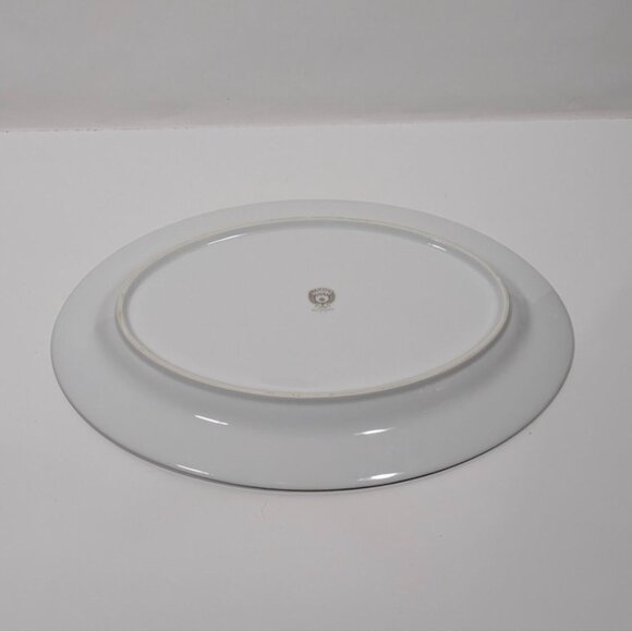 Majestic China Japan Plymouth Oval Serving Platter White Silver Floral Elegant - Picture 10 of 12